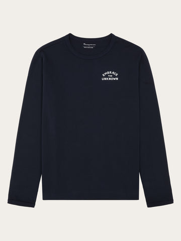 KnowledgeCotton Apparel - MEN Organic Cotton Long sleeved T-shirt GOTS Long Sleeves 1412 Night Sky