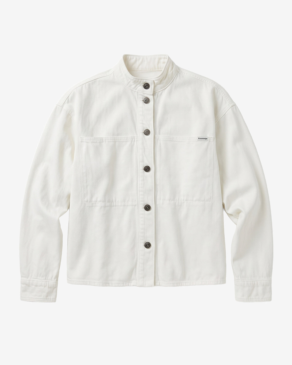 KnowledgeCotton Apparel - WMN Organic Cotton Twill Overshirt GOTS Overshirts 1387 Egret