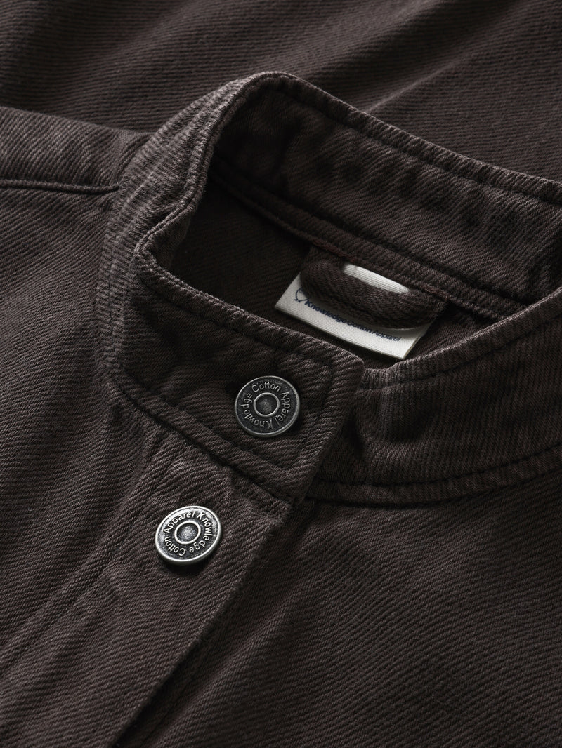 KnowledgeCotton Apparel - WMN Organic Cotton Twill Overshirt GOTS Overshirts 1487 Chocolate Torte