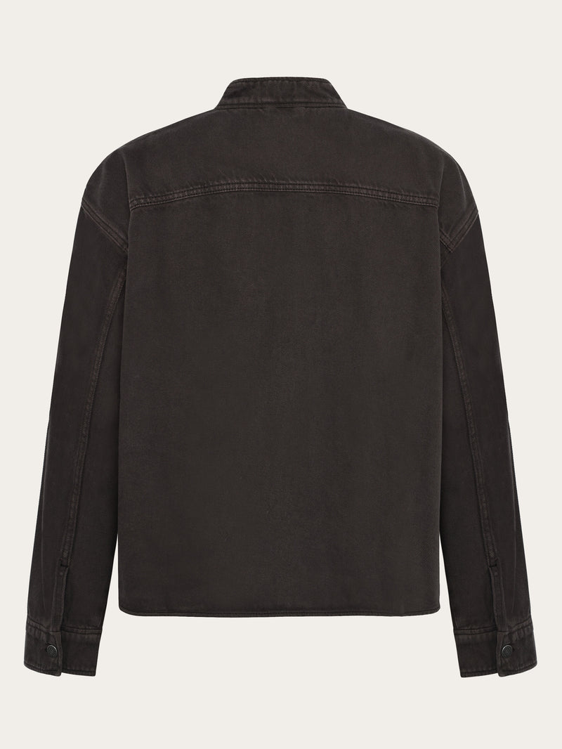 KnowledgeCotton Apparel - WMN Organic Cotton Twill Overshirt GOTS Overshirts 1487 Chocolate Torte