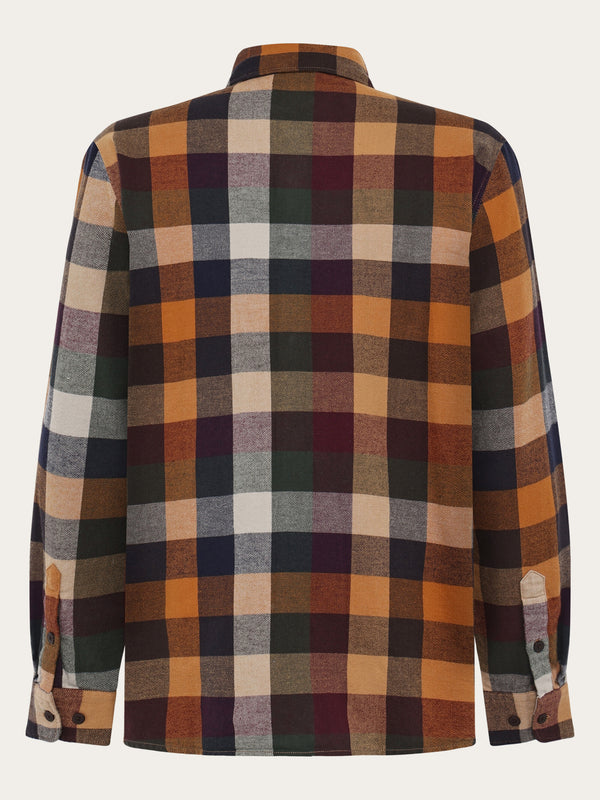KnowledgeCotton Apparel - MEN Organic Cotton checked flannel shirt - GOTS/Vegan Shirts 7032 Multi check