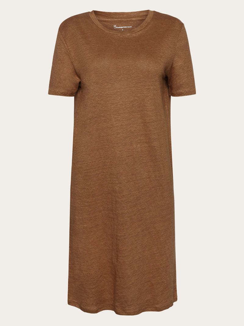 KnowledgeCotton Apparel - WMN Organic Linen T-Shirt Dress GOTS/Vegan Dresses 1019 Tuffet