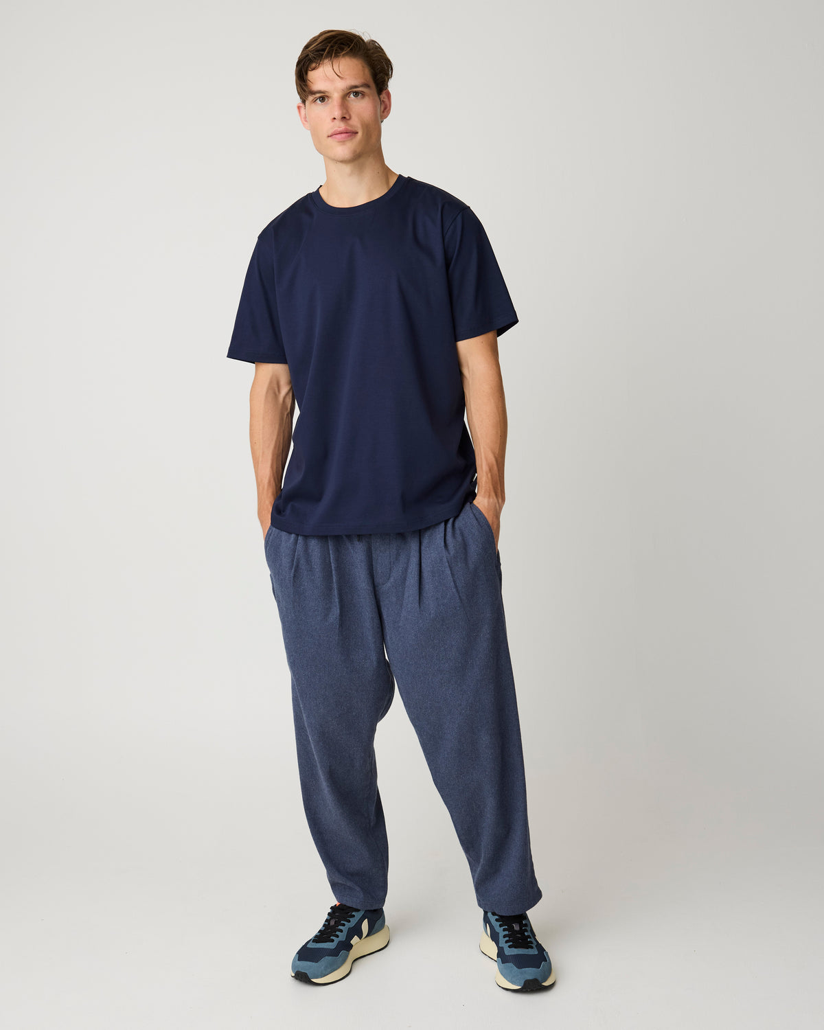 KnowledgeCotton Apparel - MEN Ozone relaxed flannel pant Pants 1226 Vintage Indigo