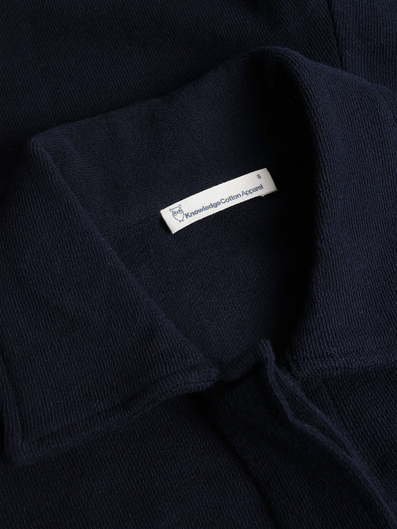 KnowledgeCotton Apparel - WMN POSEY wide fit bouclé playsuit - GOTS/Vegan Jumpsuits 1412 Night Sky