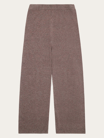 KnowledgeCotton Apparel - WMN POSEY wide mid-rise knitted pants - RWS Pants 1243 Demitasse (brown)