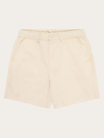 KnowledgeCotton Apparel - WMN POSEY wide mid-rise twill shorts - GOTS/Vegan Shorts 1387 Egret