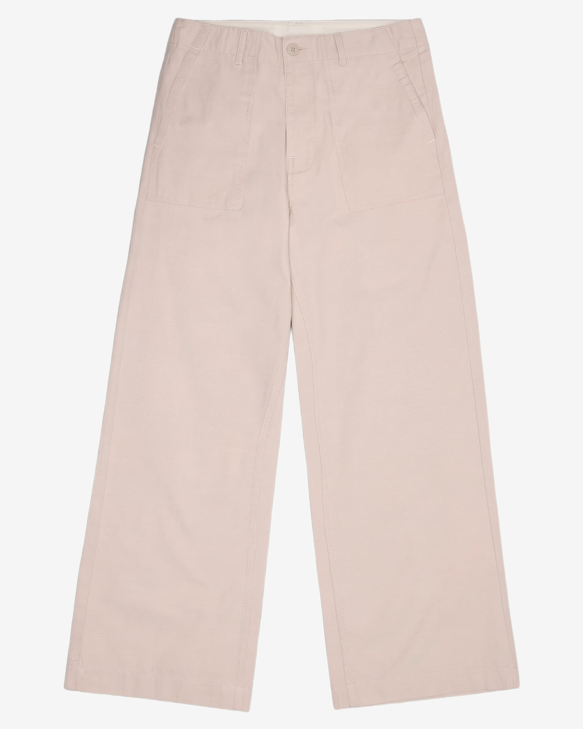 KnowledgeCotton Apparel - WMN POSEY wide slub pants Pants 1228 Light feather gray