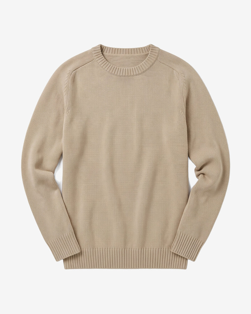 KnowledgeCotton Apparel - MEN Plain knitted crew neck Knits 1228 Light feather gray