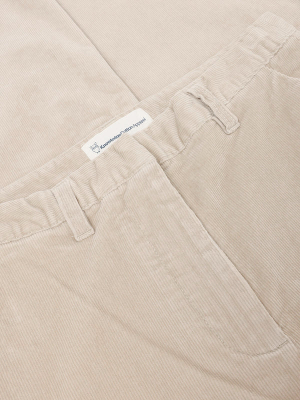 KnowledgeCotton Apparel - WMN Posey wide corduroy pant Pants 1228 Light feather gray