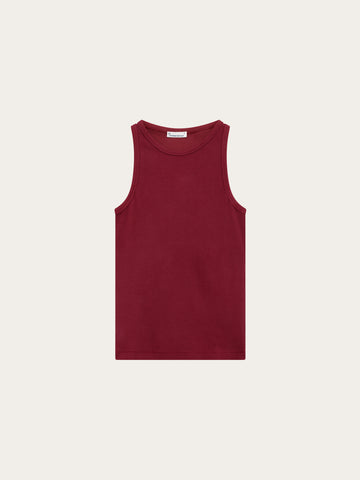 KnowledgeCotton Apparel - WMN Racer rib top T-shirts 1500 Burgundy