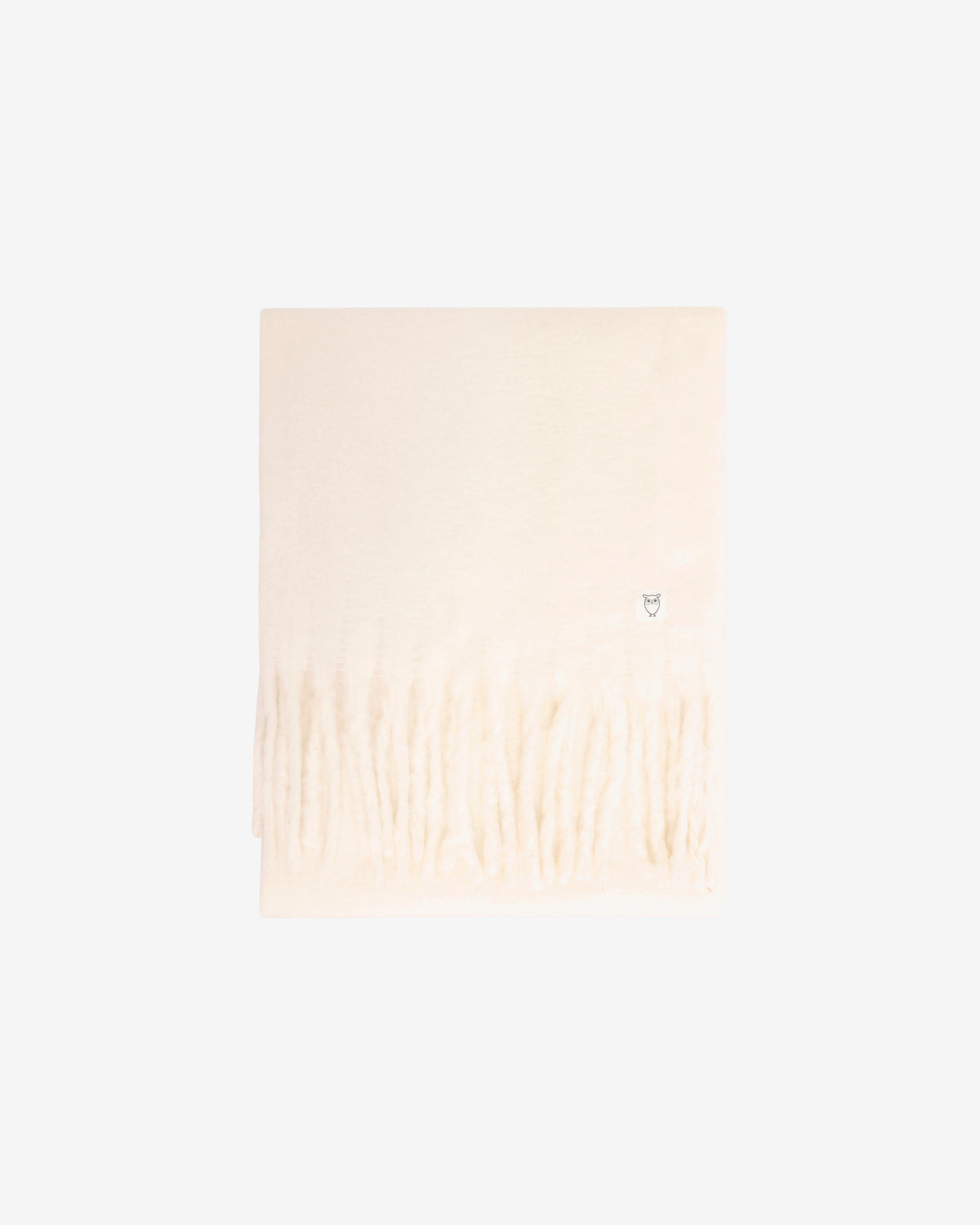 KnowledgeCotton Apparel - UNI Recycled fringe scarf Scarfs 1387 Egret