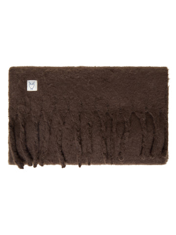 KnowledgeCotton Apparel - UNI Recycled fringe scarf Scarfs 1487 Chocolate Torte