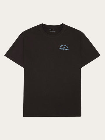 KnowledgeCotton Apparel - MEN Regenerative Organic Cotton Back Print T-Shirt GOTS T-shirts 1487 Chocolate Torte