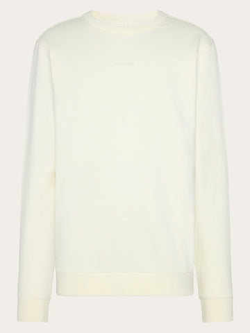 KnowledgeCotton Apparel - MEN Regenerative Organic Cotton Embroidery Crew Neck GOTS/Vegan Sweats 1387 Egret