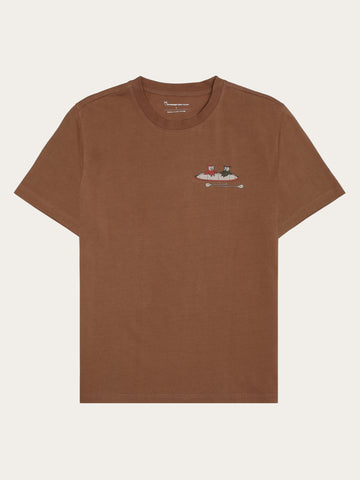 KnowledgeCotton Apparel - UNI Regular drop-shoulder short sleeve heavy single jersey printed t-shirt GOTS/Vegan T-shirts 1019 Tuffet