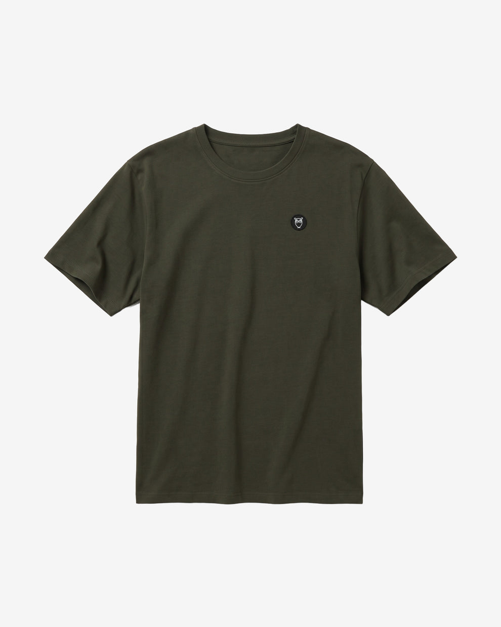 KnowledgeCotton Apparel - MEN Regular fit Badge t-shirt T-shirts 1090 Forest Night