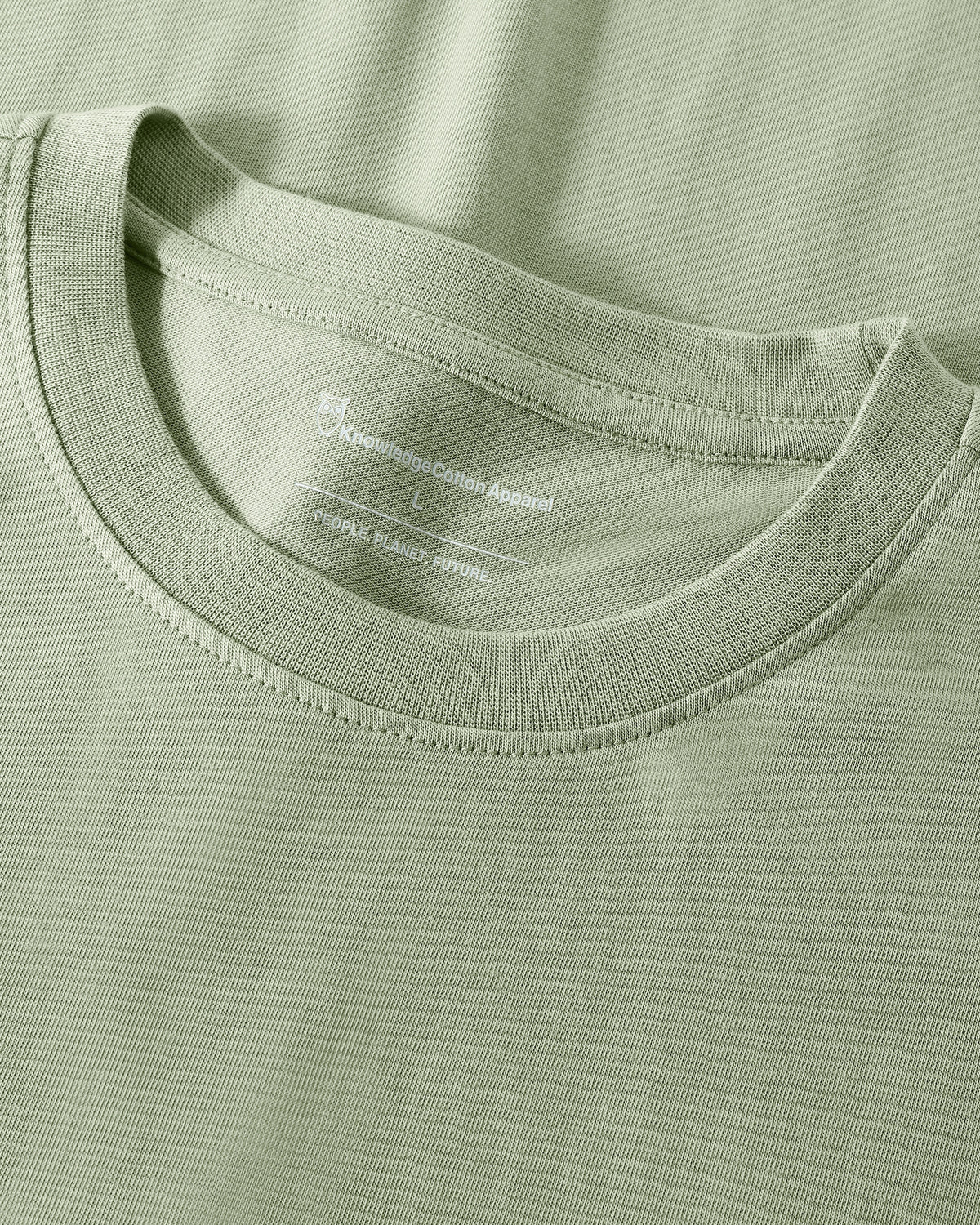 KnowledgeCotton Apparel - MEN Regular fit Badge t-shirt T-shirts 1396 Lily Pad