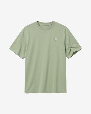 KnowledgeCotton Apparel - MEN Regular fit Badge t-shirt T-shirts 1396 Lily Pad