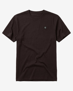 KnowledgeCotton Apparel - MEN Regular fit Badge t-shirt T-shirts 1487 Chocolate Torte