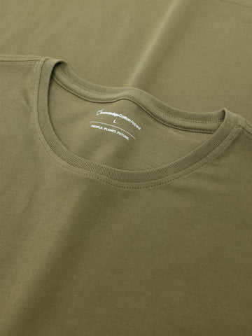 KnowledgeCotton Apparel - MEN Regular fit Basic tee T-shirts 1068 Burned Olive