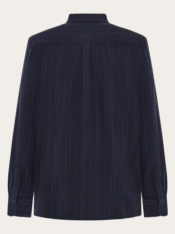 KnowledgeCotton Apparel - MEN Regular fit checkered shirt - GOTS/Vegan Shirts 8036 Navy