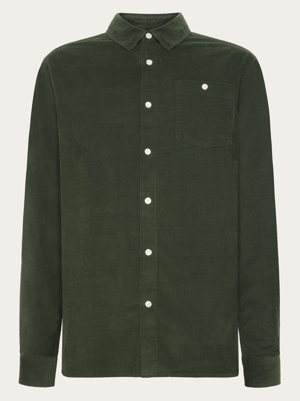 KnowledgeCotton Apparel - MEN Regular fit corduroy shirt Shirts 1090 Forrest Night
