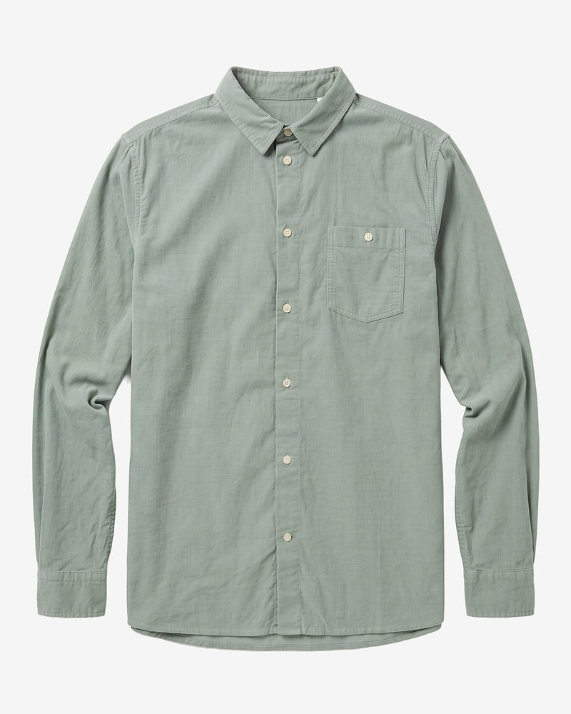 KnowledgeCotton Apparel - MEN Regular fit corduroy shirt Shirts 1396 Lily Pad