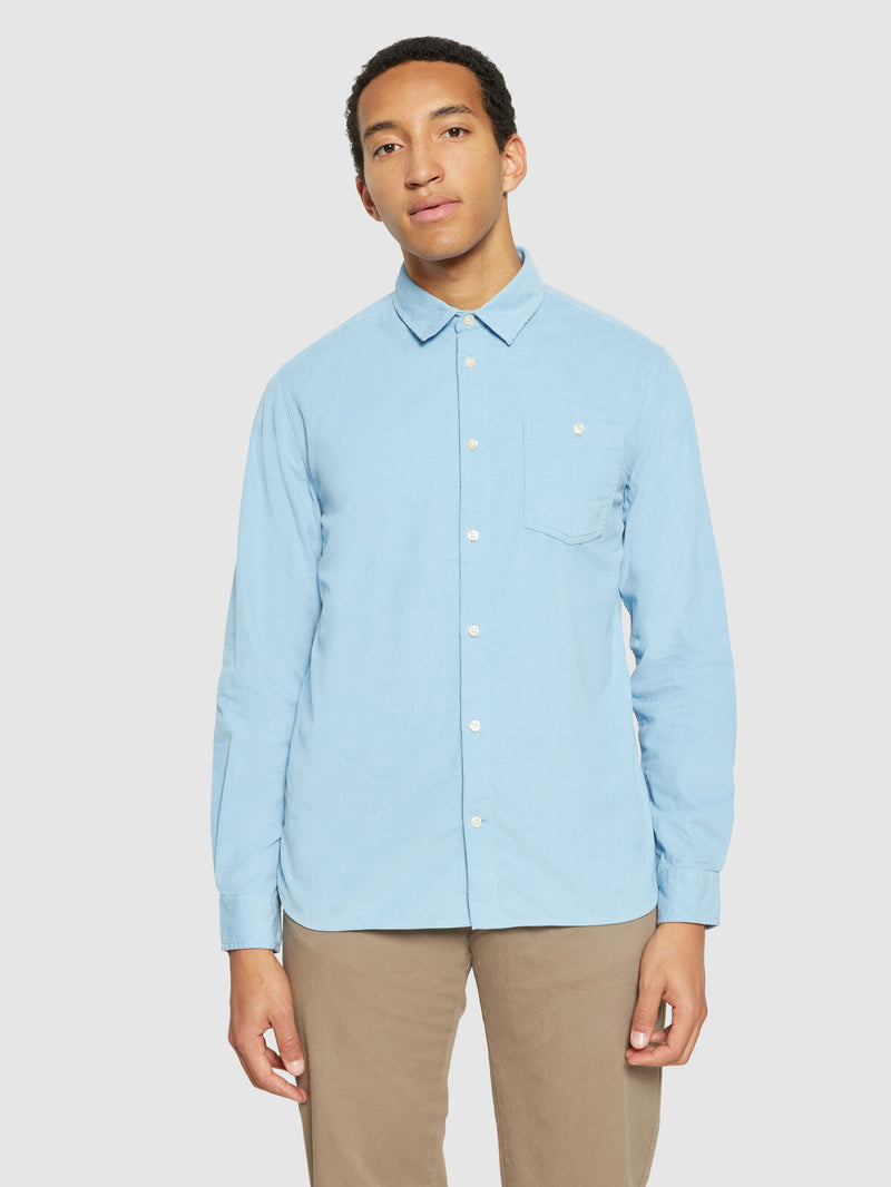 KnowledgeCotton Apparel - MEN Regular fit corduroy shirt Shirts 1463 Glacier Lake