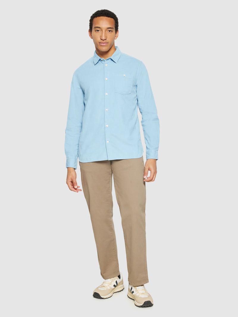 KnowledgeCotton Apparel - MEN Regular fit corduroy shirt Shirts 1463 Glacier Lake