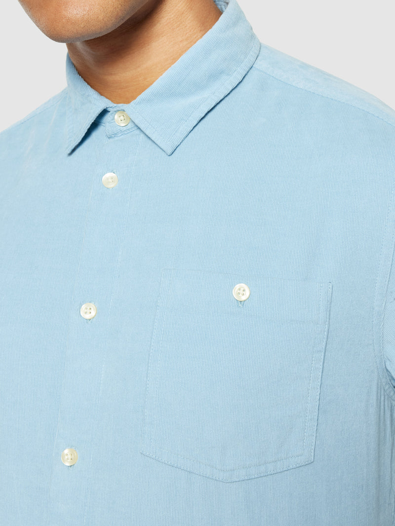 KnowledgeCotton Apparel - MEN Regular fit corduroy shirt Shirts 1463 Glacier Lake