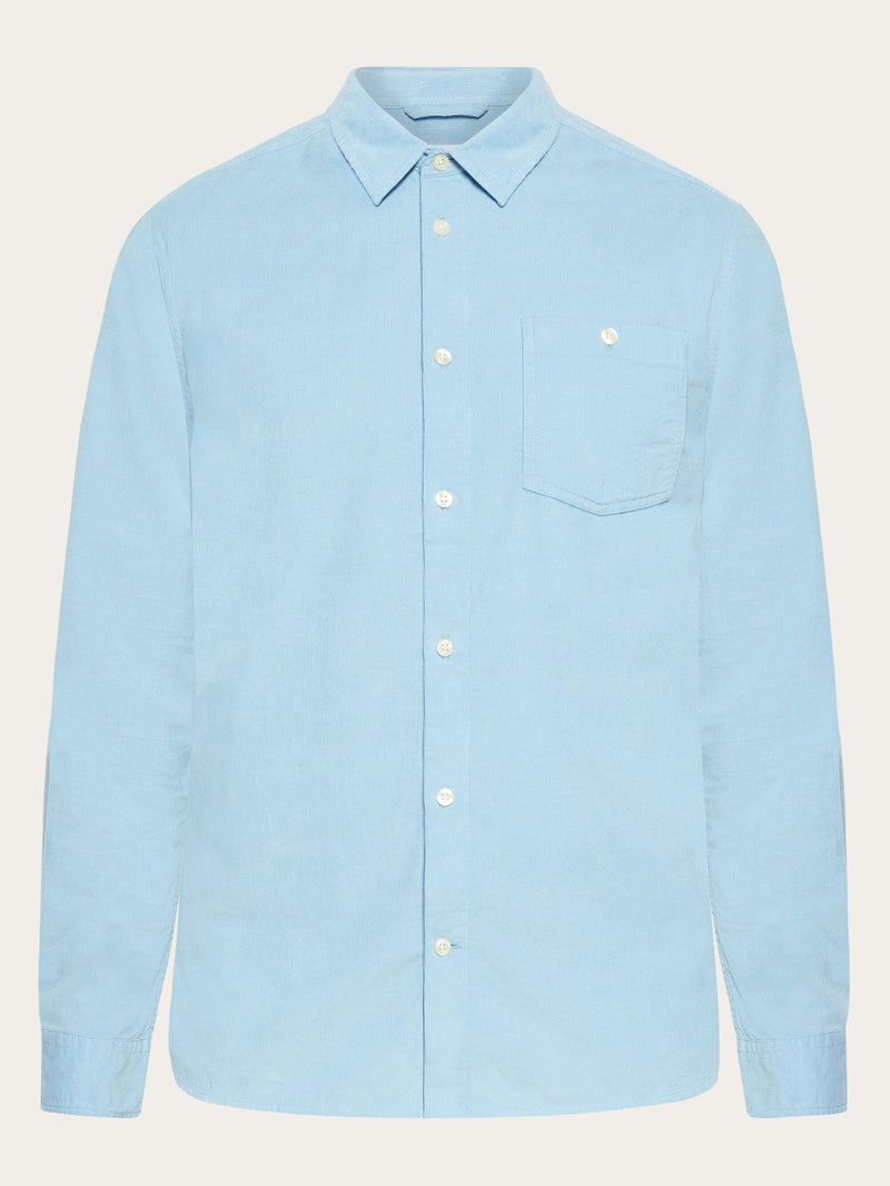 KnowledgeCotton Apparel - MEN Regular fit corduroy shirt Shirts 1463 Glacier Lake