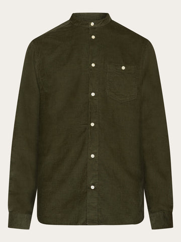 KnowledgeCotton Apparel - MEN Regular fit corduroy strand collar shirt Shirts 1090 Forrest Night
