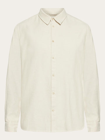 KnowledgeCotton Apparel - MEN Dune regular flannel shirt Shirts 1228 Light feather gray