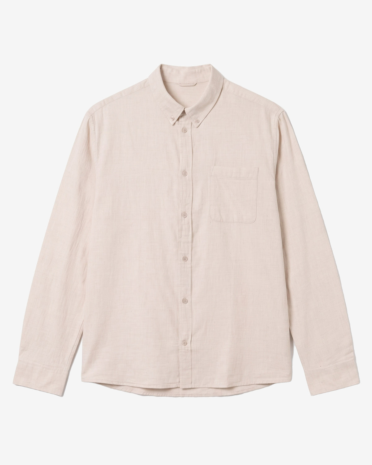 KnowledgeCotton Apparel - MEN Regular fit melangé flannel shirt Shirts 1165 Greige