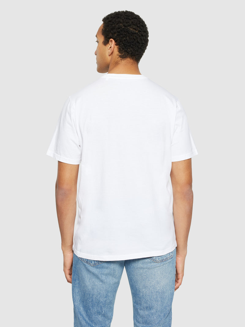 KnowledgeCotton Apparel - MEN Regular fit mountain t-shirt - Regenerative Organic Certified® - GOTS/Vegan T-shirts 1010 Bright White