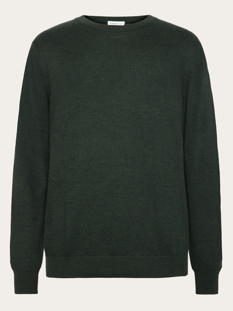 KnowledgeCotton Apparel - MEN Regular merino knit crew neck - RWS Knits 1090 Forrest Night