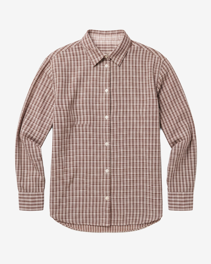 KnowledgeCotton Apparel - WMN Relaxed check shirt Shirts 7026 Brown check