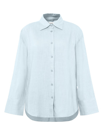 KnowledgeCotton Apparel - WMN Relaxed linen-mix shirt Shirts 1009 Skyway