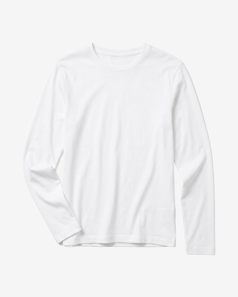 KnowledgeCotton Apparel - WMN Rib Scoop neck long sleeved Long Sleeves 1007 Star White