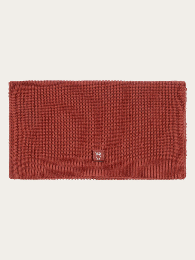 KnowledgeCotton Apparel - UNI Rib knit scarf Scarfs 1478 Fired Brick