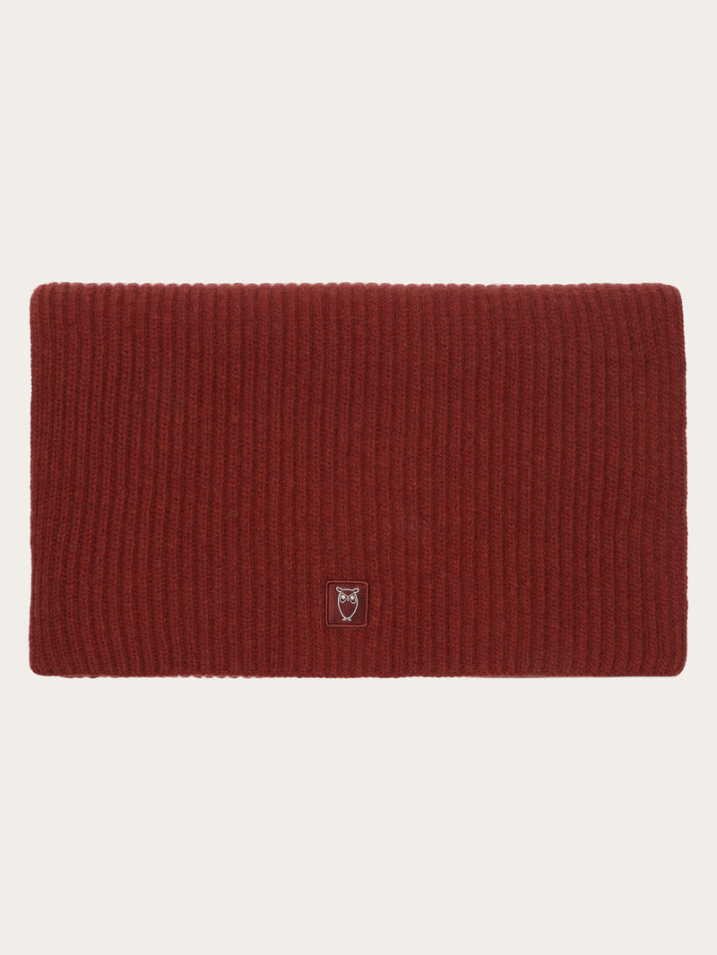 KnowledgeCotton Apparel - UNI Rib knit scarf - RWS Scarfs 1478 Fired Brick