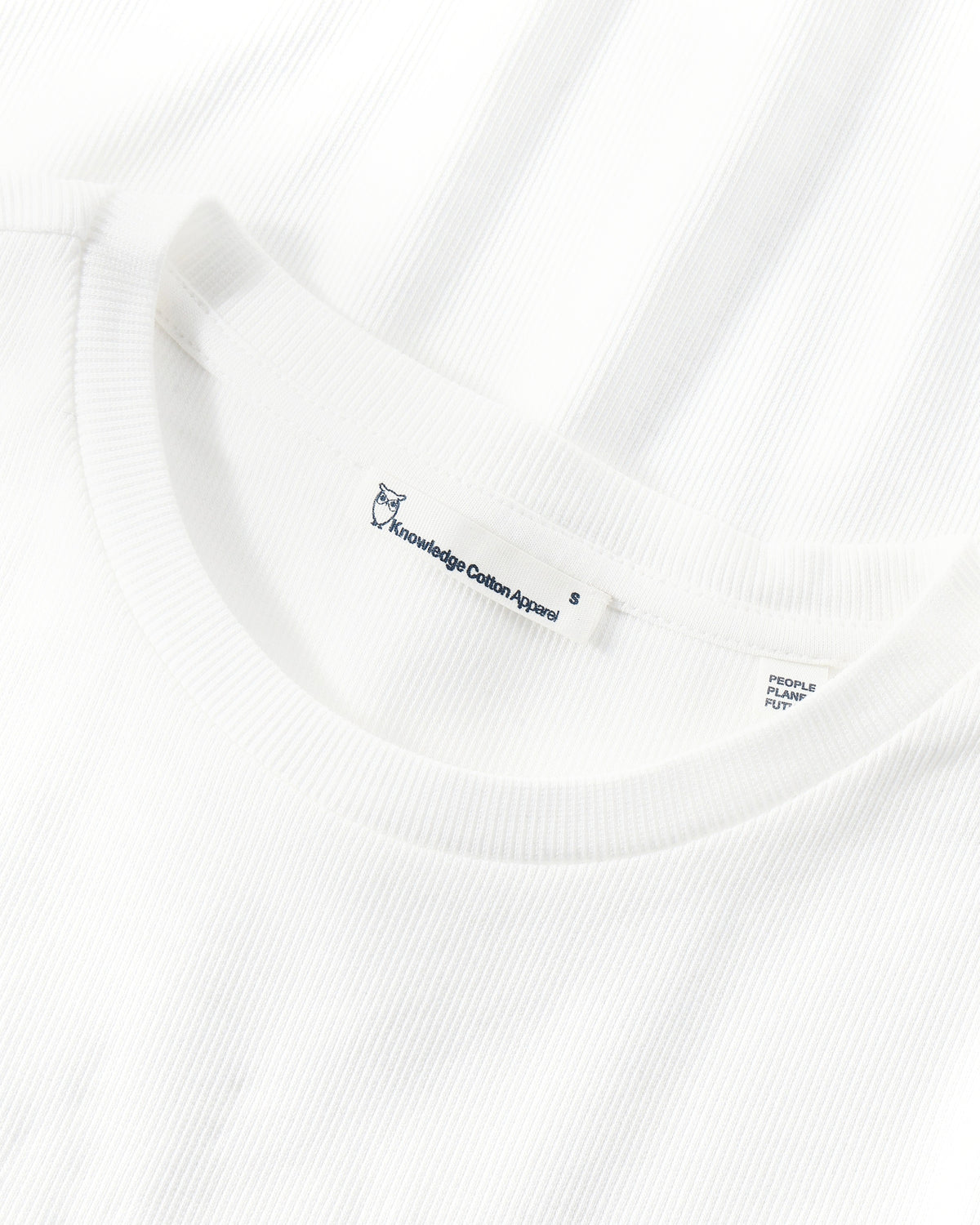 KnowledgeCotton Apparel - WMN Rib t-shirt T-shirts 1007 Star White