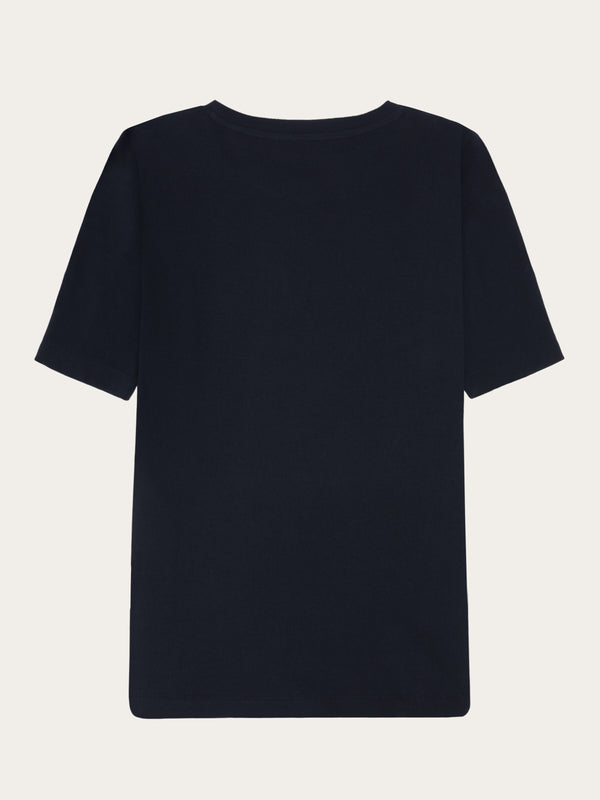 KnowledgeCotton Apparel - WMN Rib t-shirt T-shirts 1412 Night Sky