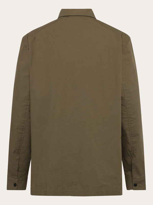 KnowledgeCotton Apparel - WMN Ripstop overshirt Jackets 1068 Burned Olive