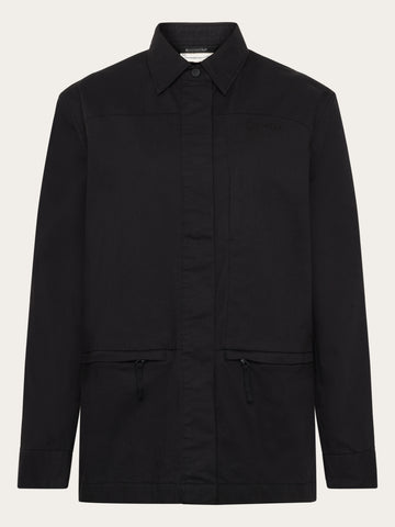 KnowledgeCotton Apparel - WMN Ripstop overshirt Jackets 1300 Black Jet