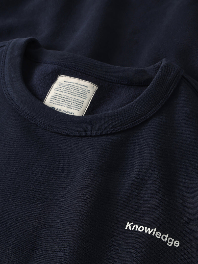 KnowledgeCotton Apparel - MEN SOS Organic Cotton Back Print Crew Neck - GOTS/Vegan Sweats 1412 Night Sky