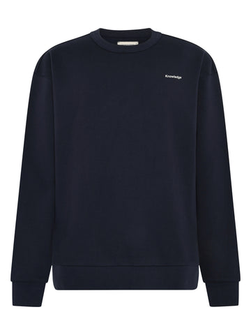 KnowledgeCotton Apparel - MEN SOS Organic Cotton Back Print Crew Neck - GOTS/Vegan Sweats 1412 Night Sky