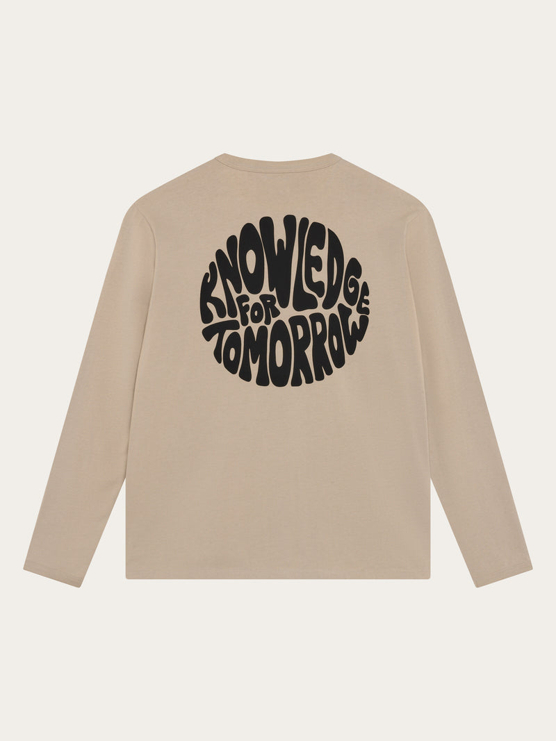 KnowledgeCotton Apparel - MEN SOS Organic Cotton Long sleeved T-shirt - GOTS/Vegan Long Sleeves 1228 Light feather gray