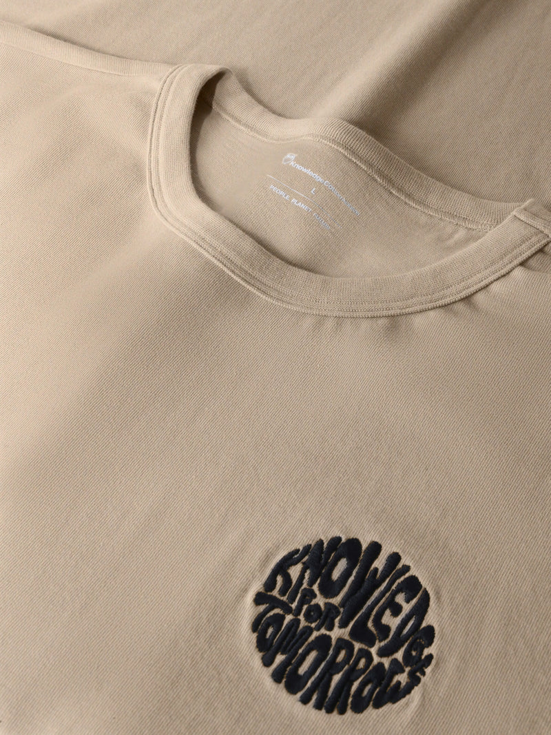 KnowledgeCotton Apparel - MEN SOS Organic Cotton Long sleeved T-shirt - GOTS/Vegan Long Sleeves 1228 Light feather gray