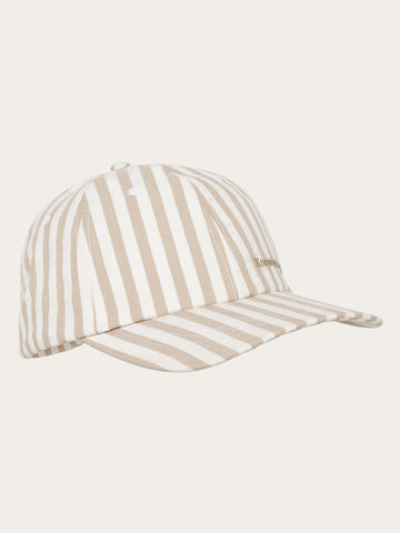 KnowledgeCotton Apparel - MEN Seersucker stripe cap Caps 8033 Creme Stripe